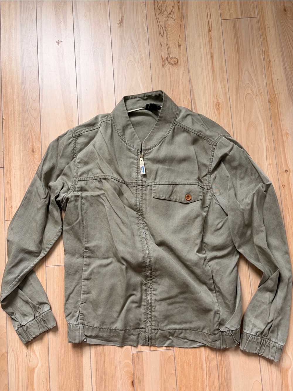 Women's Olive Green Casual Zip Jacket